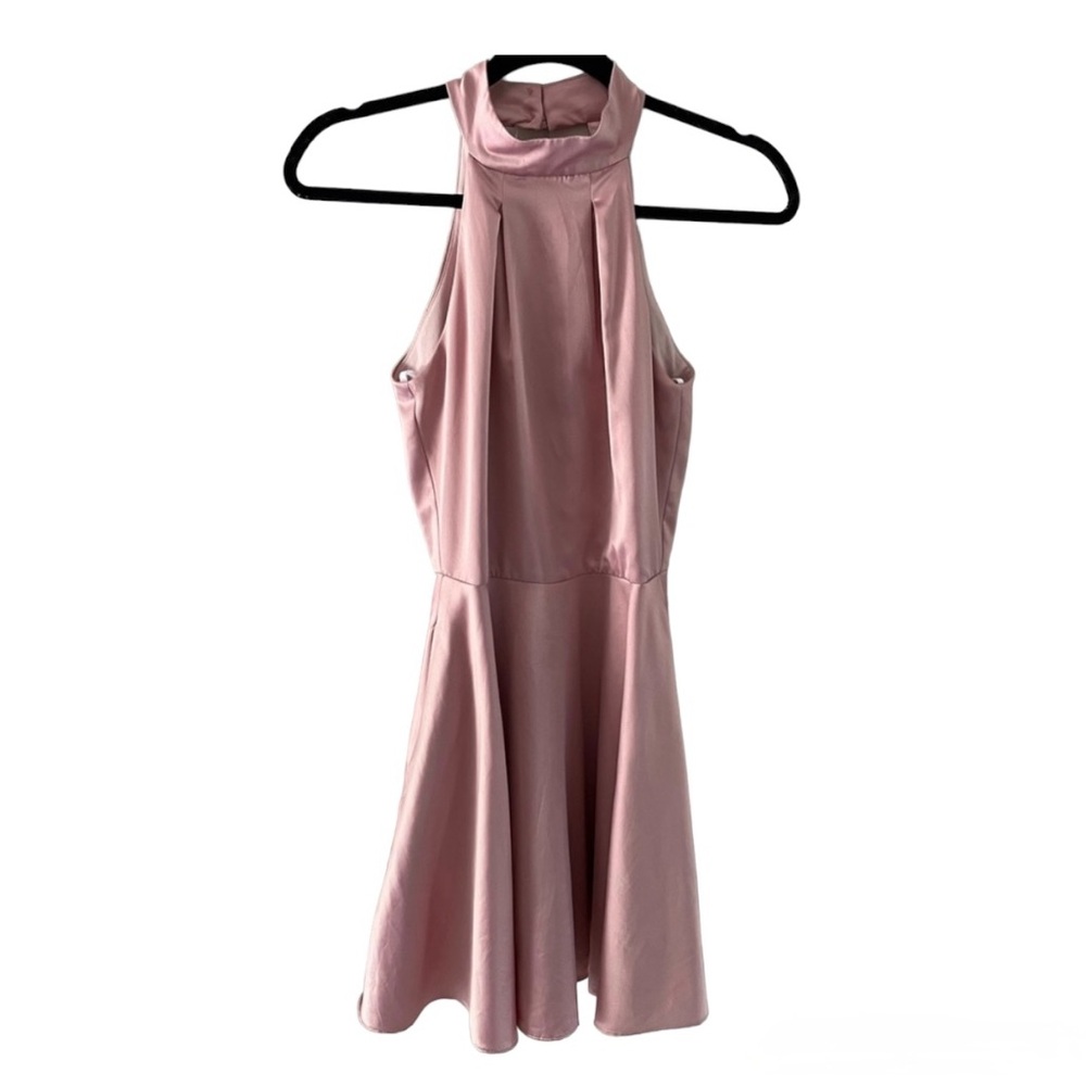 B. Darlin Blush Pink Halter Neck Party Mini Dress Size 3/4